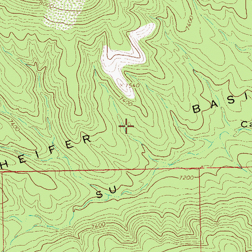 Topographic Map of Heifer Basin, NM