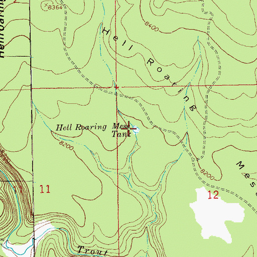 Topographic Map of Hell Roaring Mesa Tank, NM