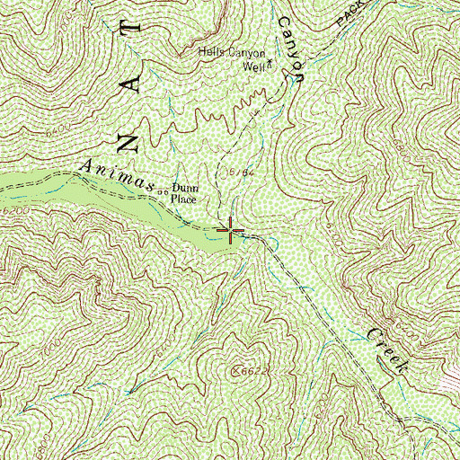 Topographic Map of Hells Canyon, NM