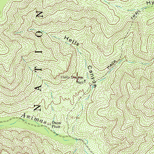 Topographic Map of Hells Canyon Well, NM