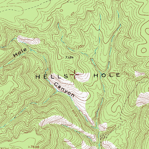 Topographic Map of Hells Hole, NM