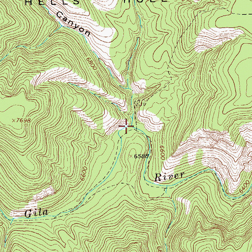 Topographic Map of Hells Hole, NM