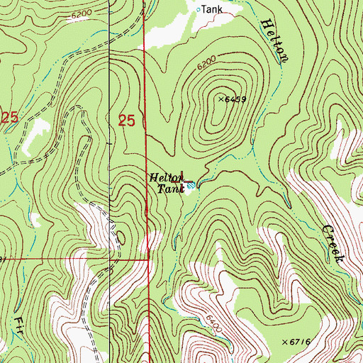 Topographic Map of Helton Tank, NM
