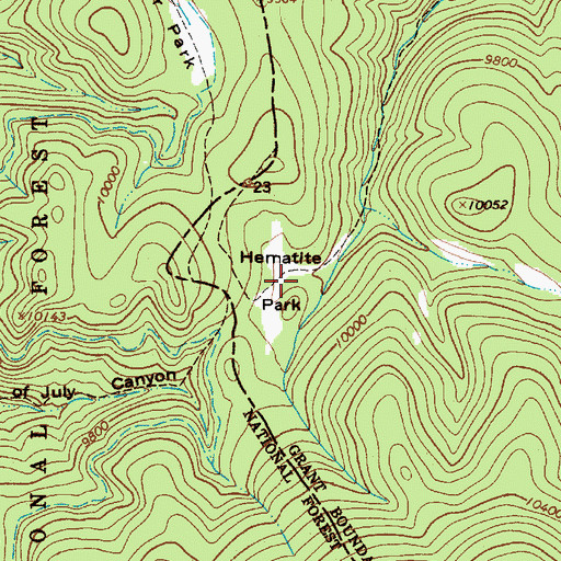 Topographic Map of Hematite Park, NM