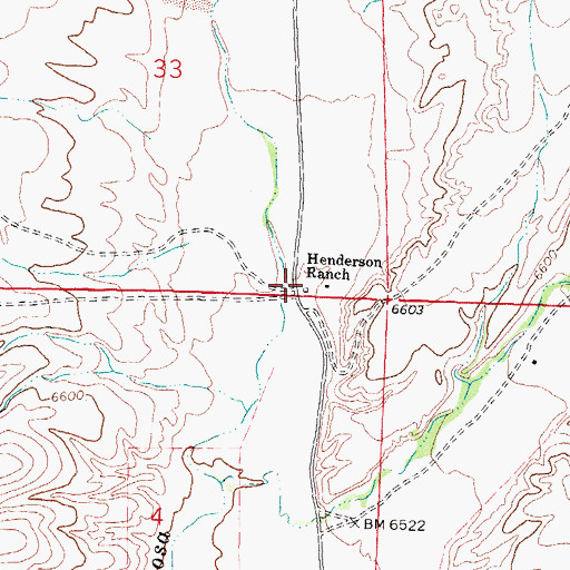 Topographic Map of Henderson Ranch, NM