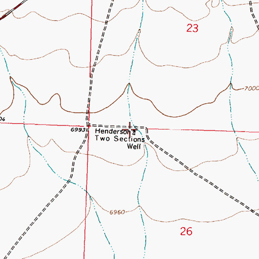 Topographic Map of Henderson Two Sections Well, NM