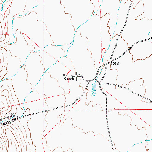 Topographic Map of Hepler Ranch, NM