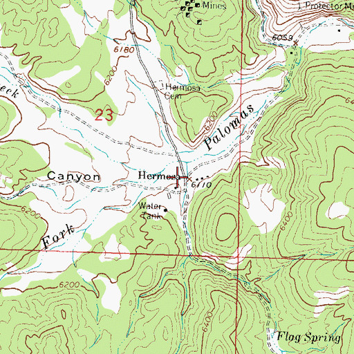 Topographic Map of Hermosa, NM