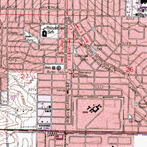 Topographic Map of Hermosa Green, NM