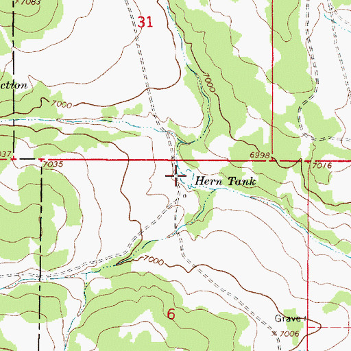 Topographic Map of Hern Tank, NM