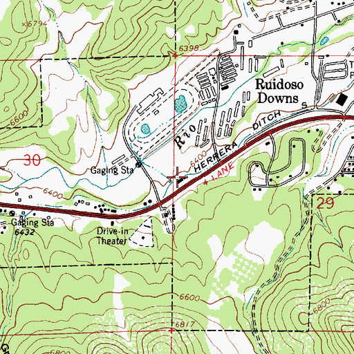 Topographic Map of Herrera Ditch, NM