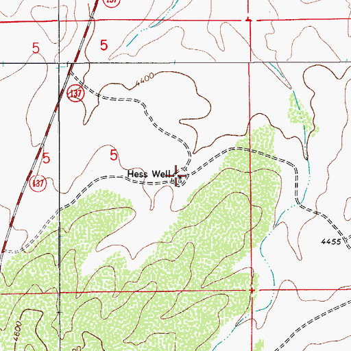 Topographic Map of Hess Well, NM