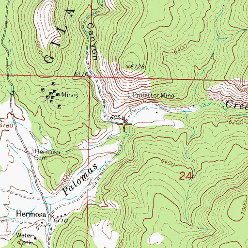 Topographic Map of Hickland Canyon, NM
