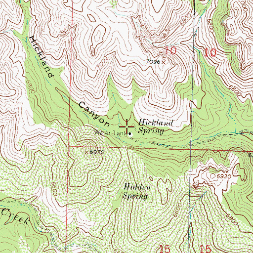 Topographic Map of Hickland Spring, NM