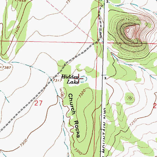Topographic Map of Hidden Lake, NM