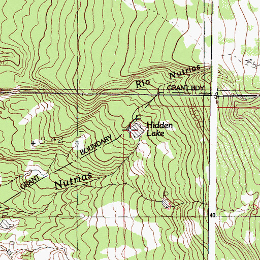 Topographic Map of Hidden Lake, NM