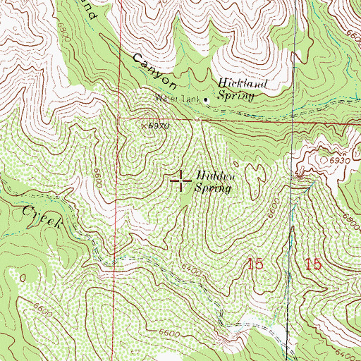 Topographic Map of Hidden Spring, NM