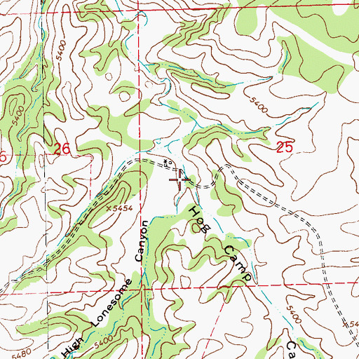 Topographic Map of High Lonesome Canyon, NM