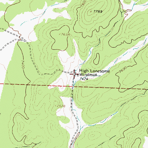 Topographic Map of High Lonesome Windmill, NM
