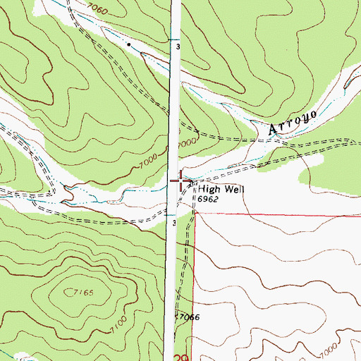 Topographic Map of High Well, NM