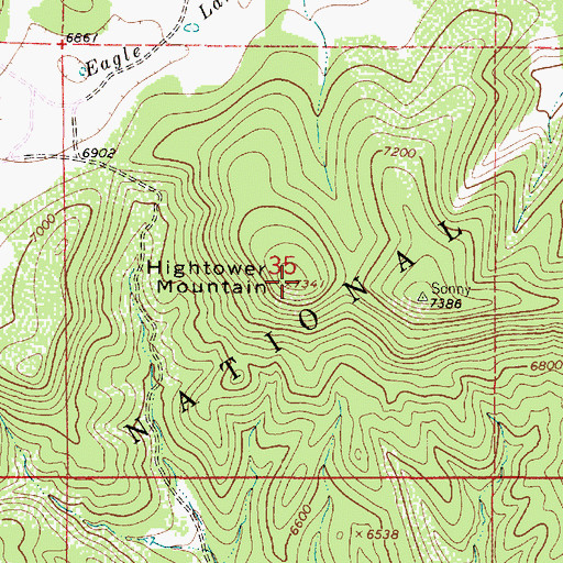 Topographic Map of Hightower Mountain, NM