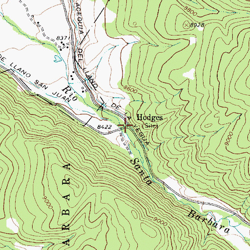 Topographic Map of Hodges, NM