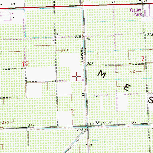 Topographic Map of B Canal, AZ