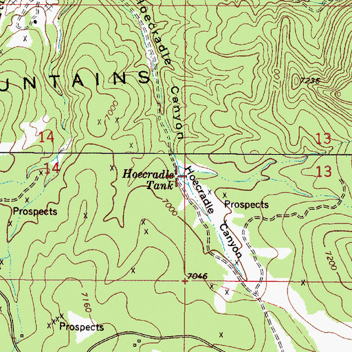 Topographic Map of Hoecradle Tank, NM