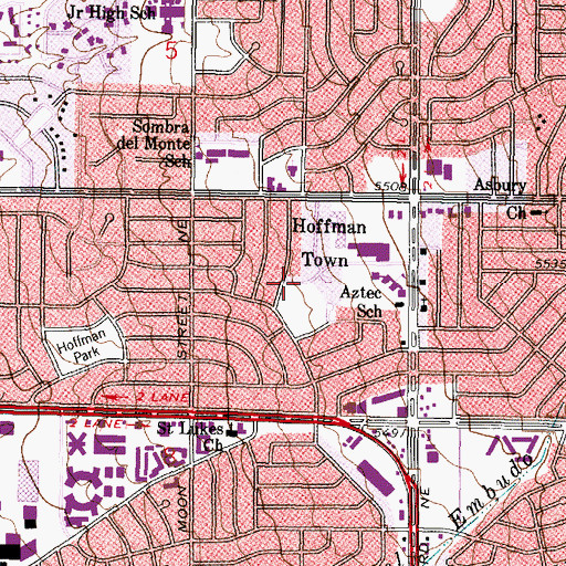Topographic Map of Hoffmantown, NM