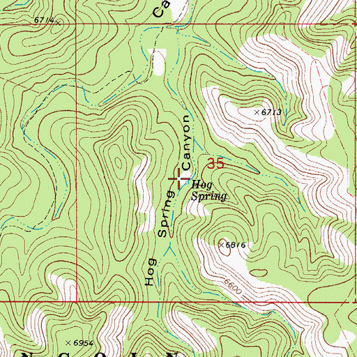 Topographic Map of Hog Spring, NM