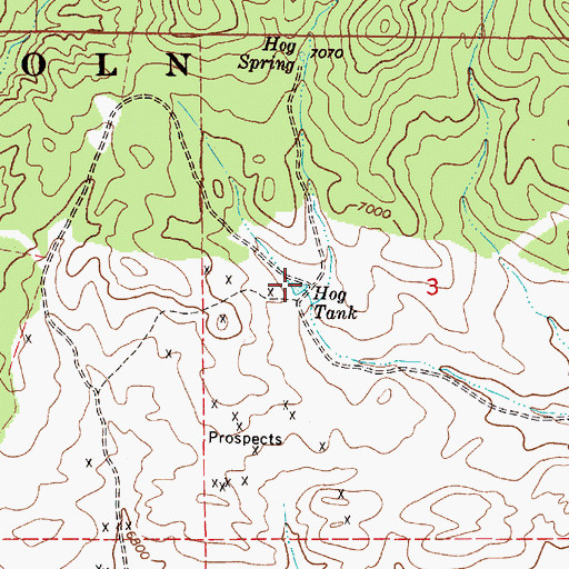 Topographic Map of Hog Tank, NM