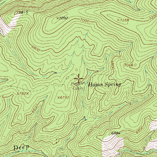 Topographic Map of Hogan Cabin, NM