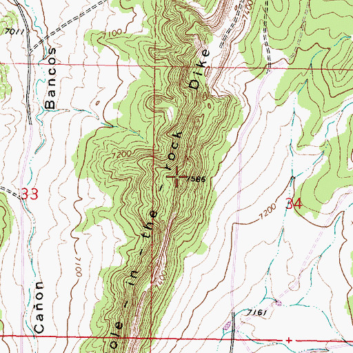 Topographic Map of Hole-in-the-Rock-Dike, NM