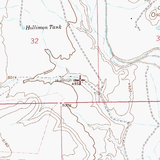 Topographic Map of Hollimon Well, NM