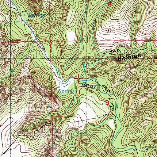 Topographic Map of Holman Canyon, NM