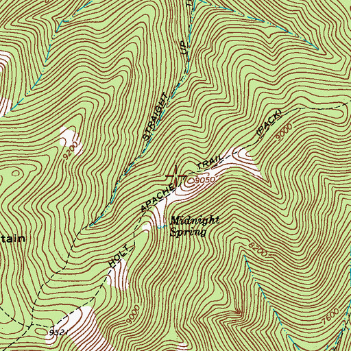Topographic Map of Holt Apache Trail, NM