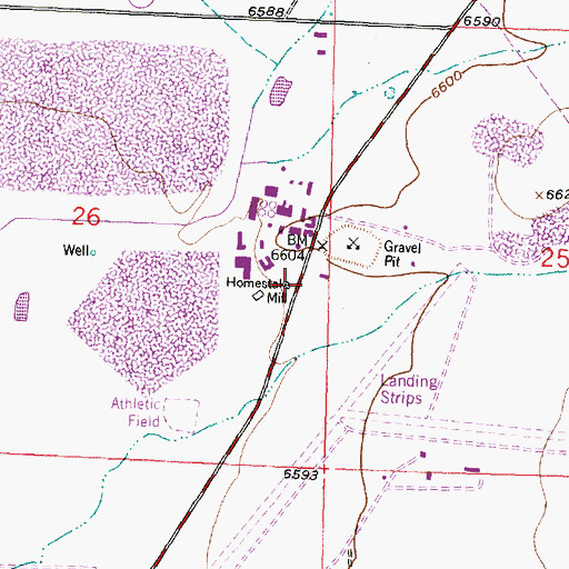 Topographic Map of Homestake Mill, NM