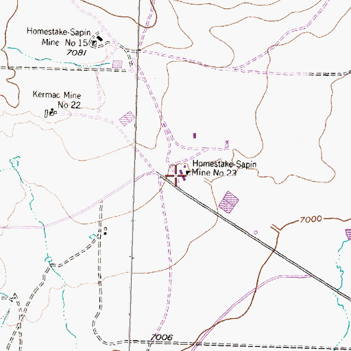 Topographic Map of Homestake-Sapin Mine Number 23, NM