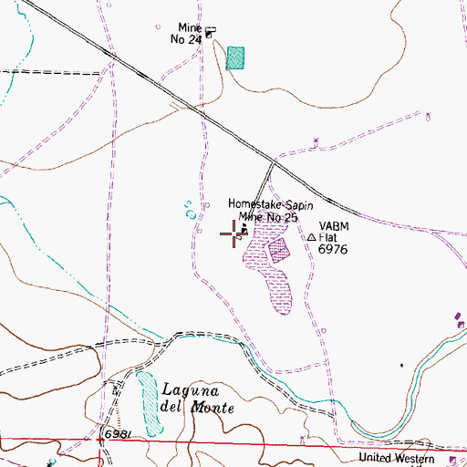 Topographic Map of Homestake-Sapin Mine Number 25, NM