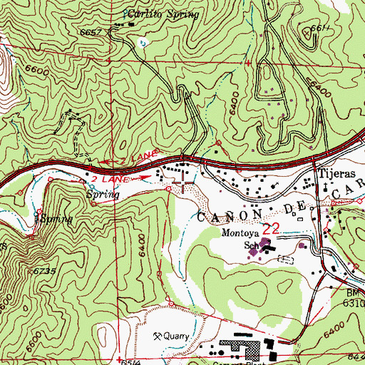 Topographic Map of Hondo Canyon, NM