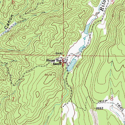 Topographic Map of Honey Boy Ranch, NM