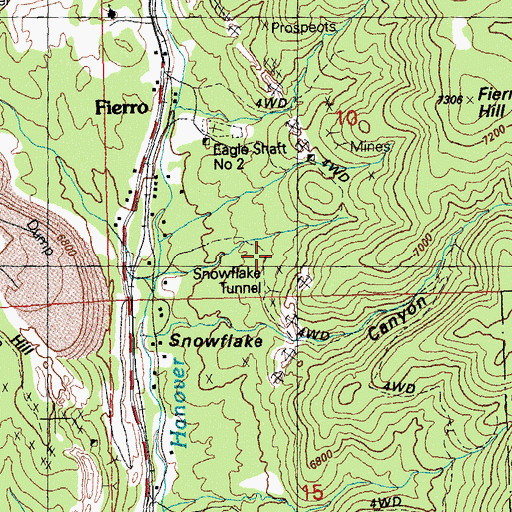 Topographic Map of Honeycomb Shaft, NM