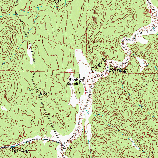 Topographic Map of Hook Ranch, NM