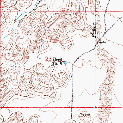 Topographic Map of Hook Tank, NM