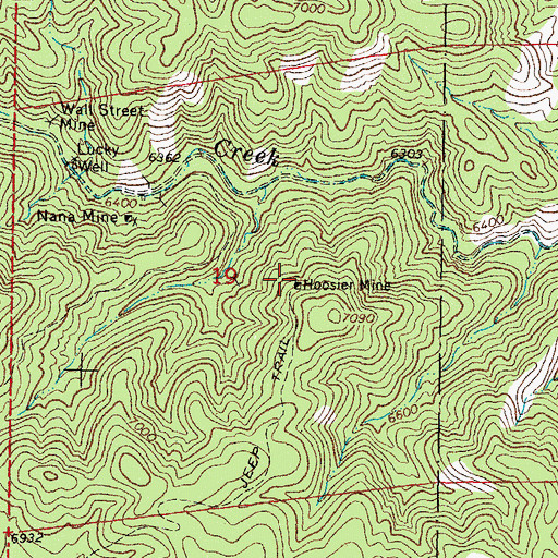 Topographic Map of Hoosier Mine, NM