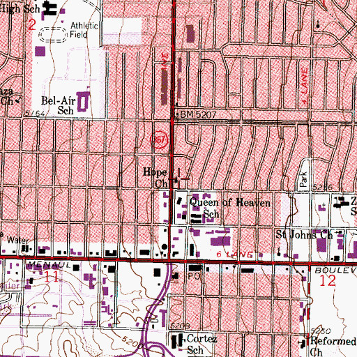 Topographic Map of Hope Church, NM