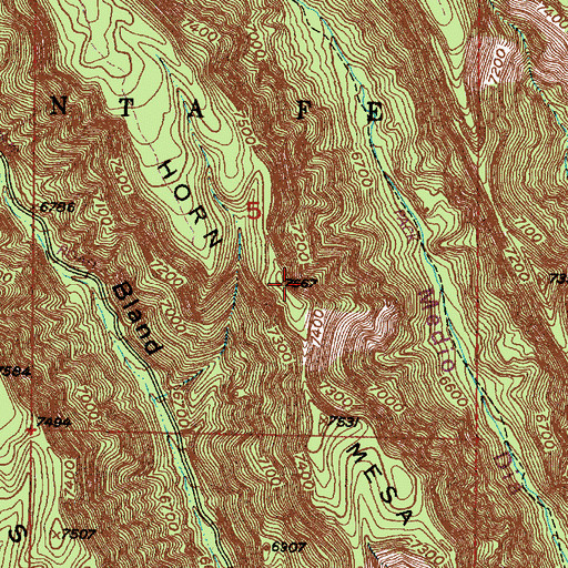 Topographic Map of Horn Mesa, NM