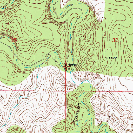 Topographic Map of Horse Canyon, NM