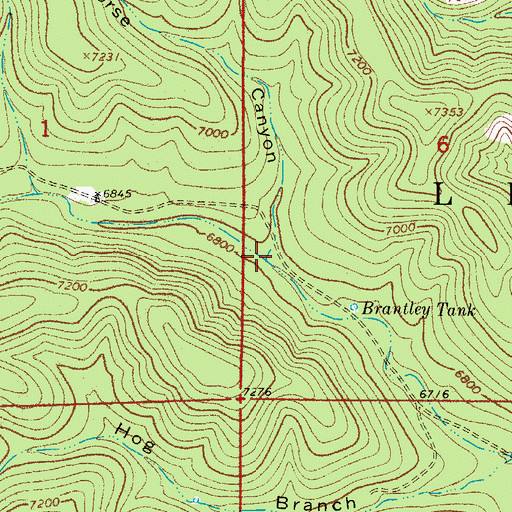 Topographic Map of Horse Canyon, NM