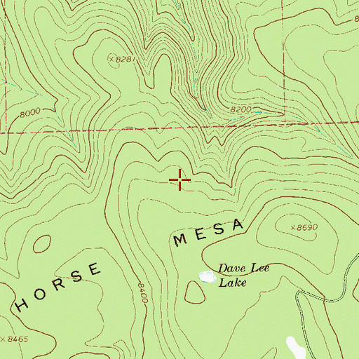 Topographic Map of Horse Mesa, NM
